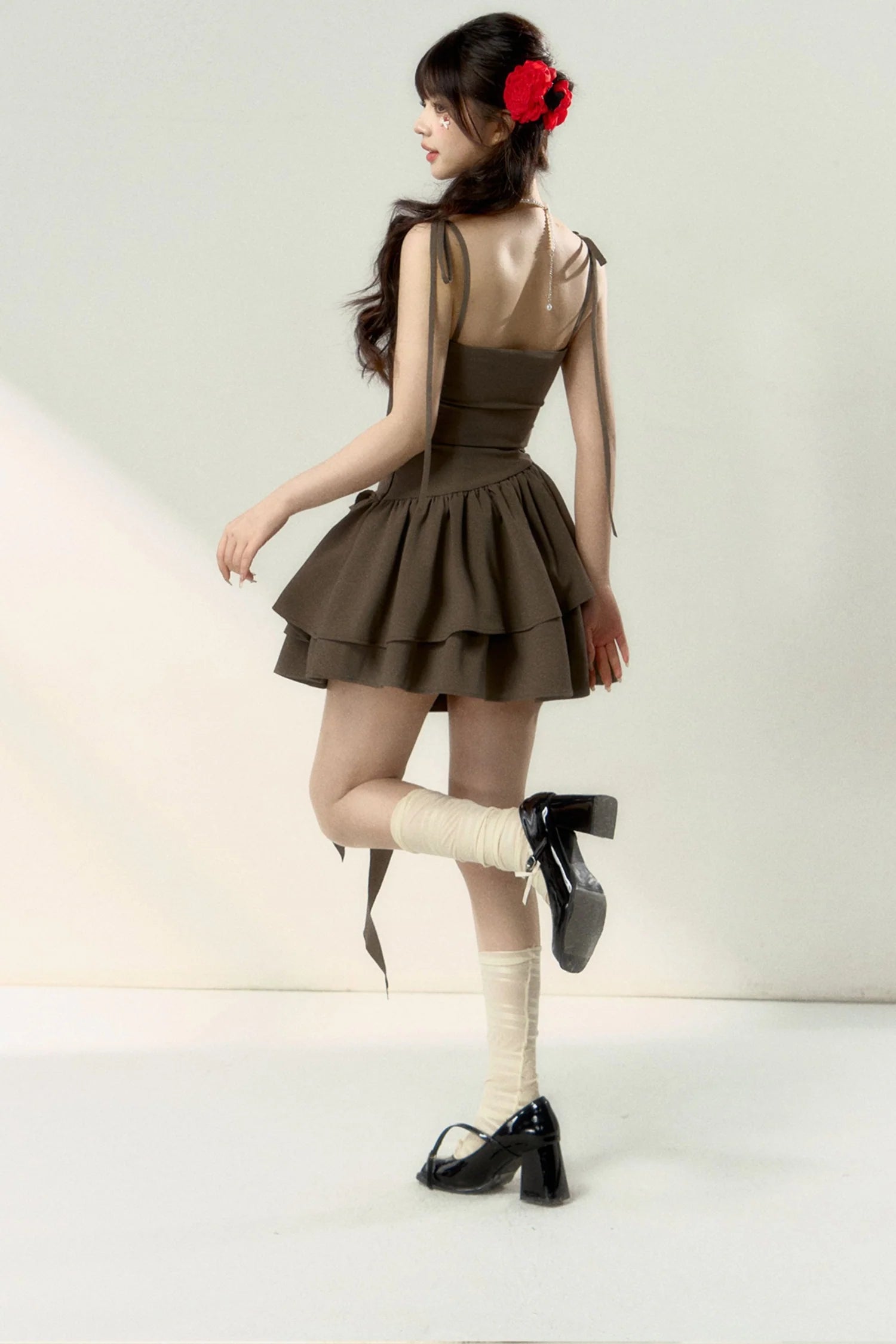 Floral Ballet Suspender Waist Dress