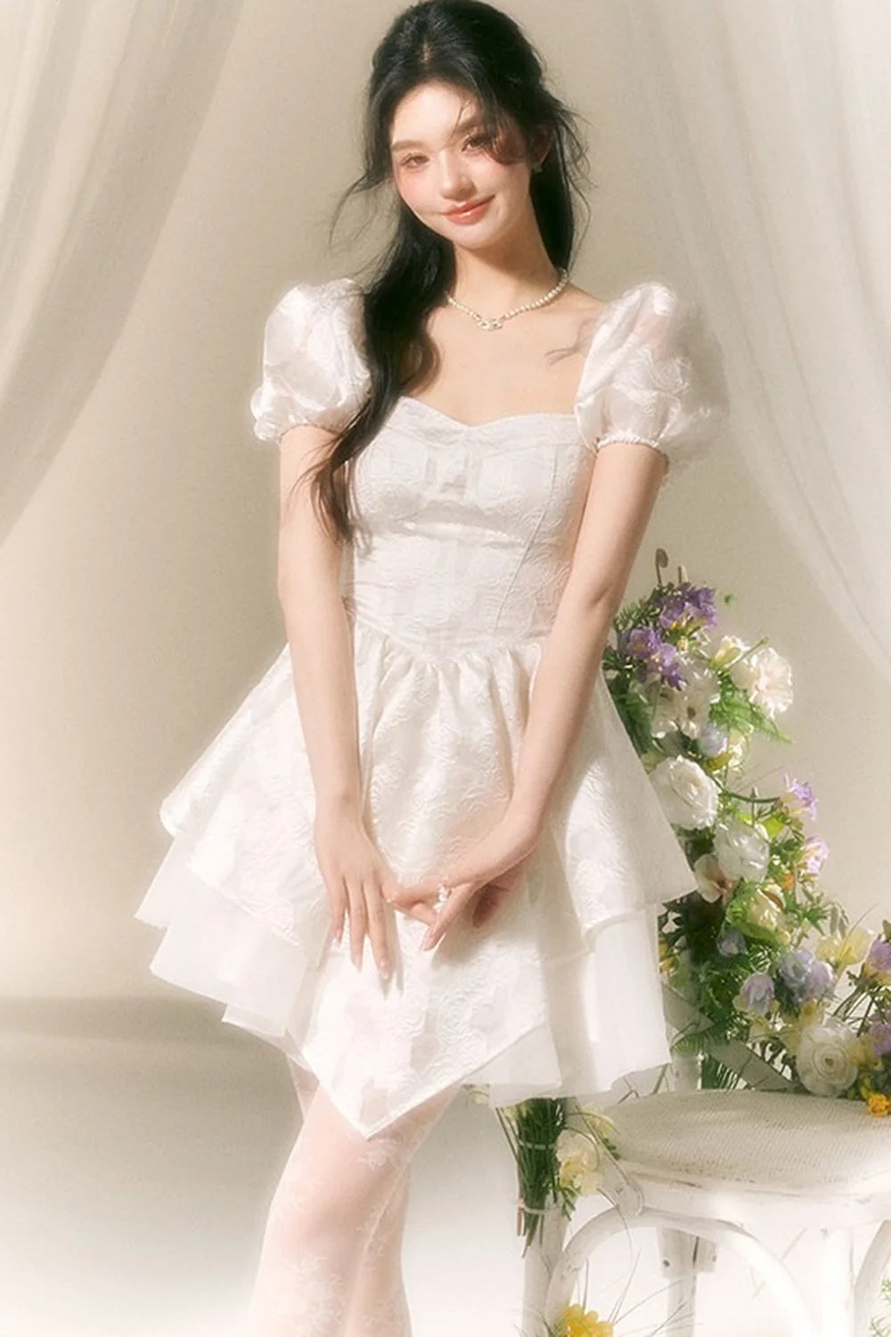 Tea Break Puff Sleeve Dress