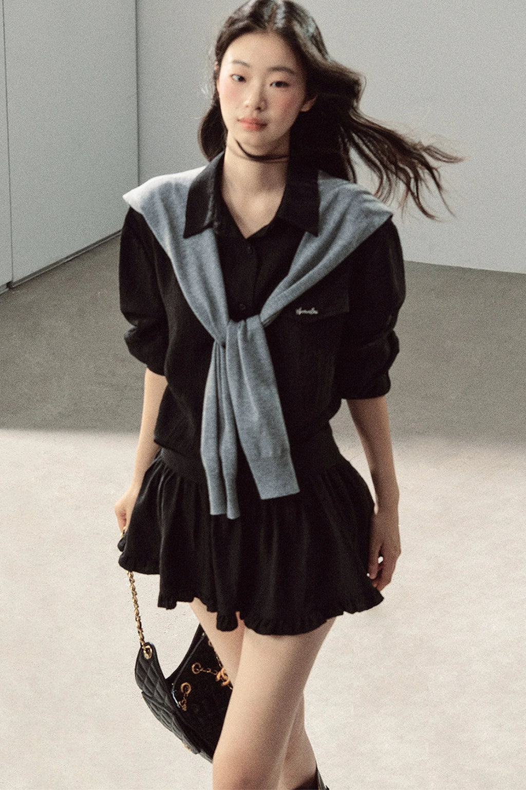 Night Whisper Shirt, Skirt Two-Piece and Jacket Set-Up