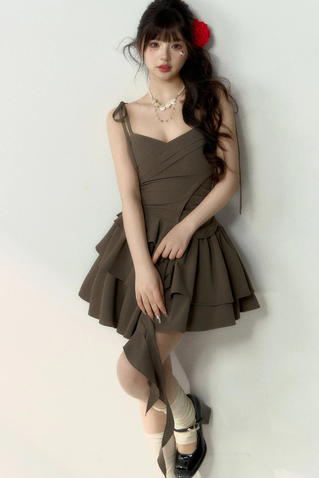 Floral Ballet Suspender Waist Dress