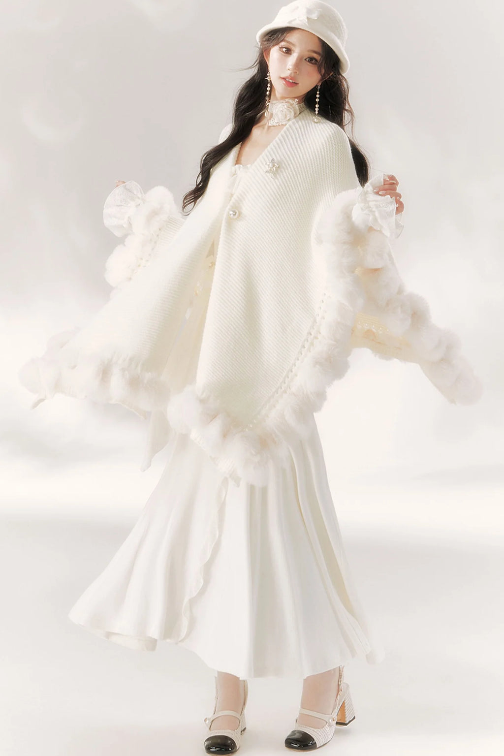 Bright Moonlight Ruffle Fishtail Dress