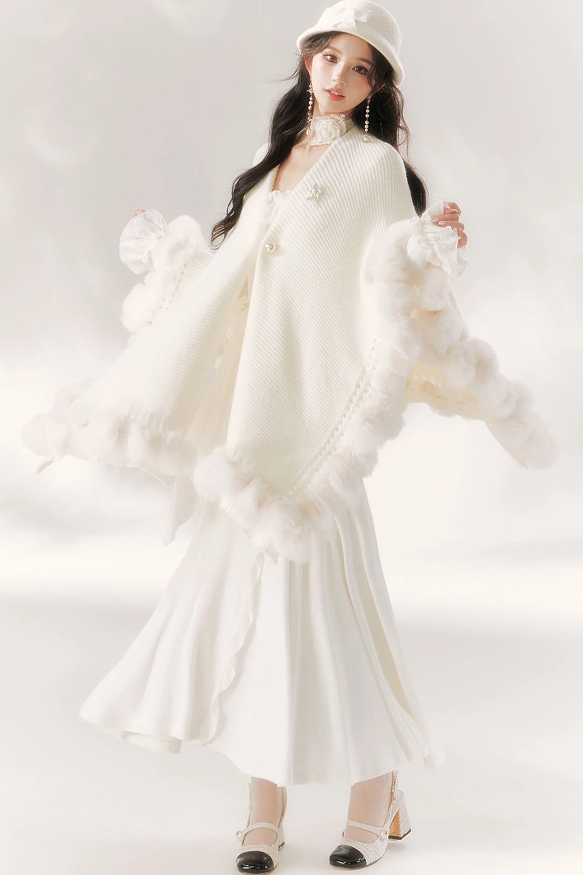 Bright Moonlight Ruffle Fishtail Dress