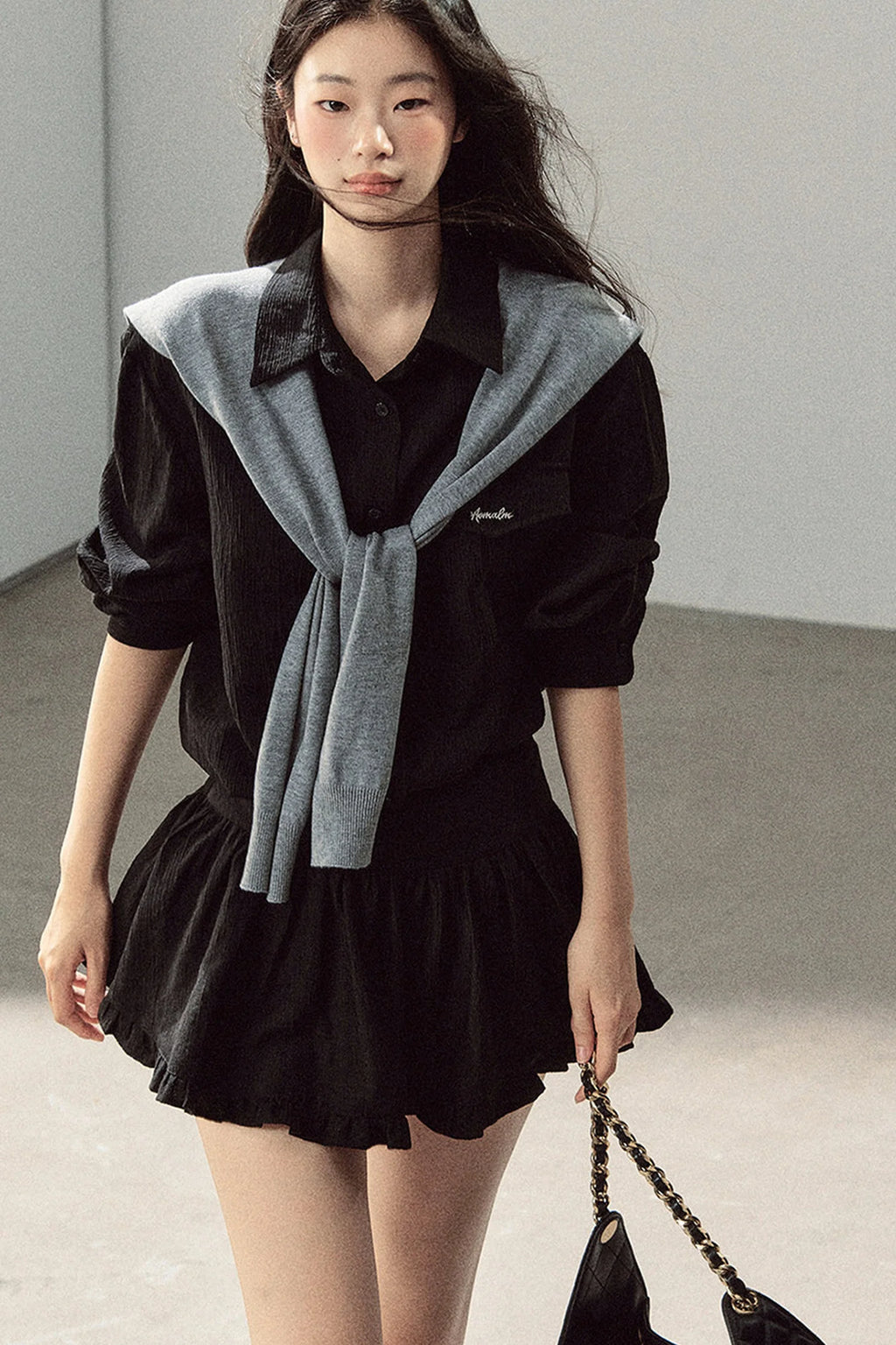 Night Whisper Shirt, Skirt Two-Piece and Jacket Set-Up