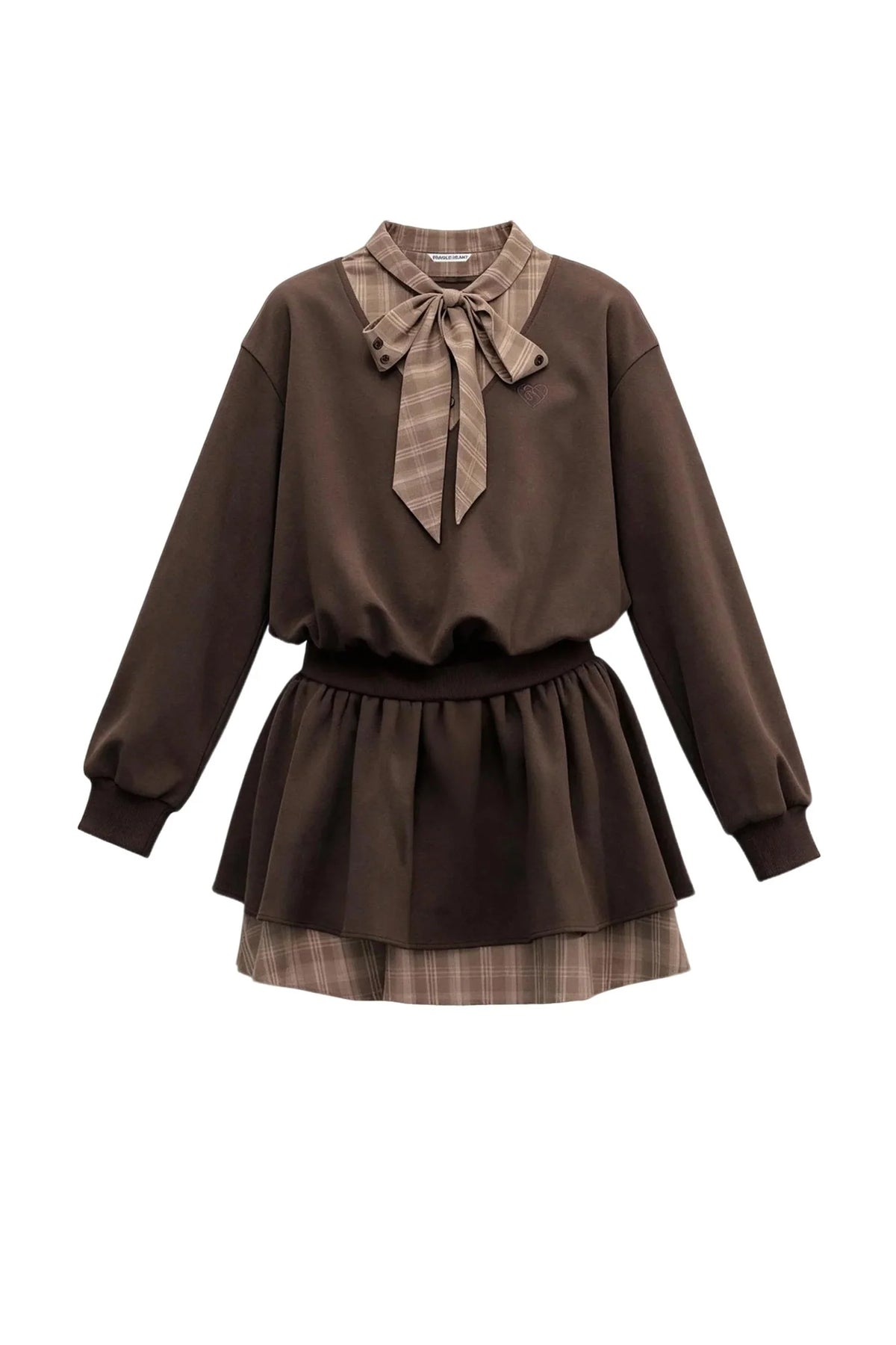 Plaid Tie Layered-Look Dress