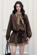 Plaid Tie Layered-Look Dress
