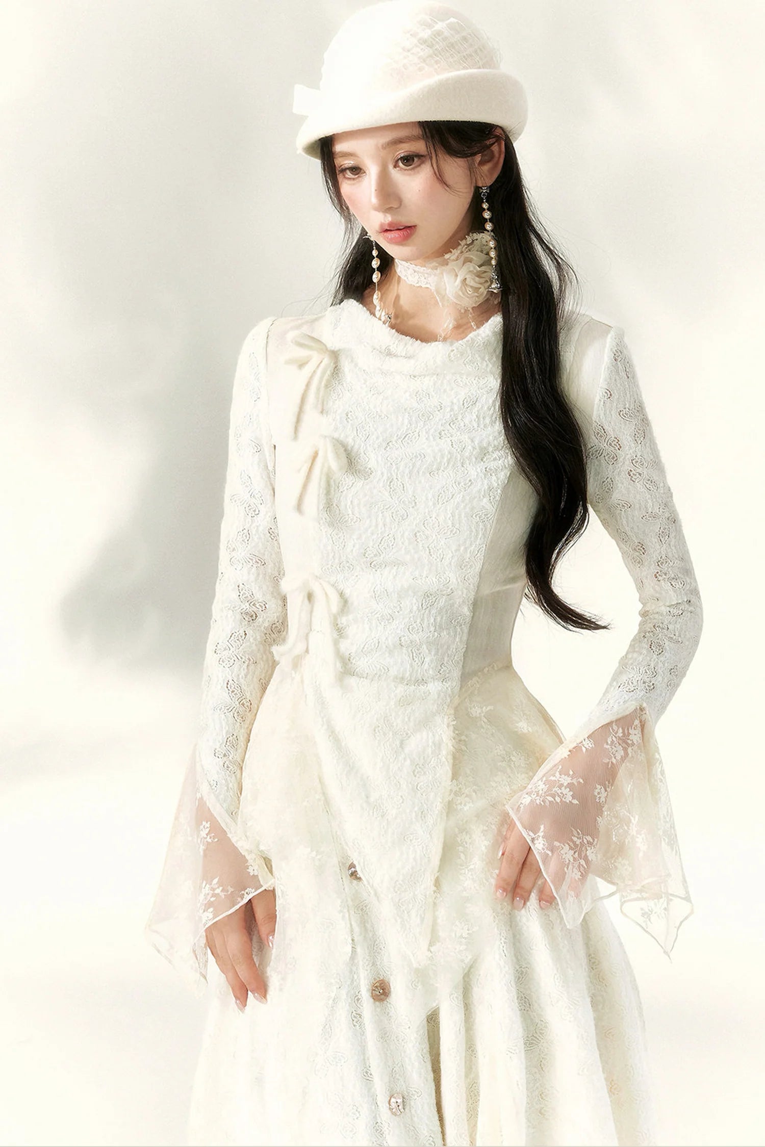 Butterfly Dream Knit Layered-Look and Skirt Set-Up