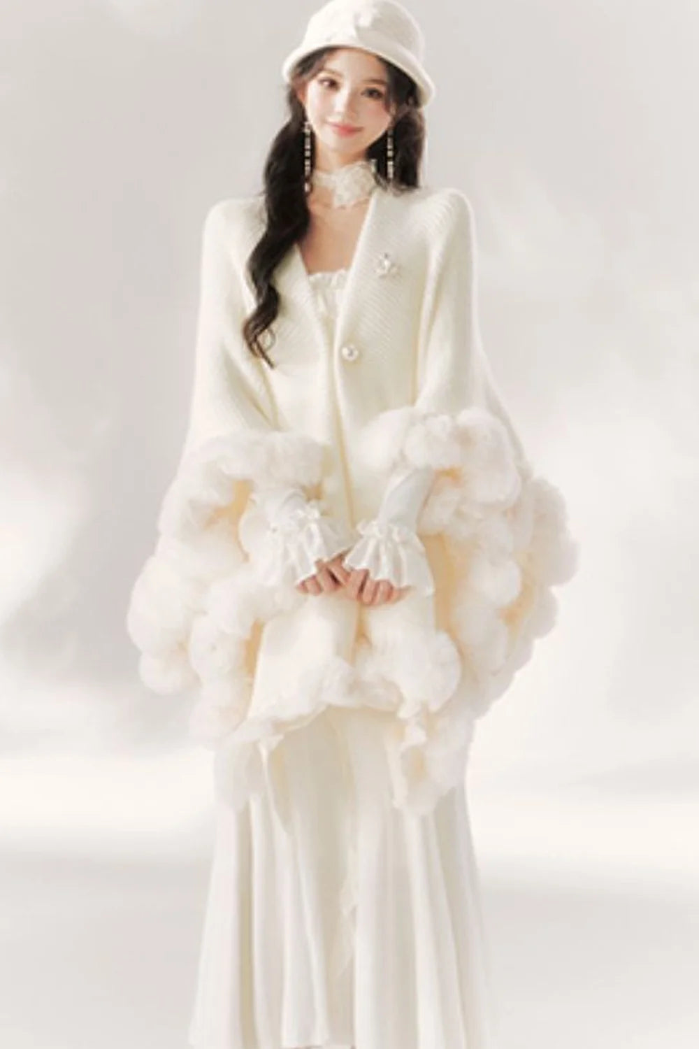 Bright Moonlight Ruffle Fishtail Dress