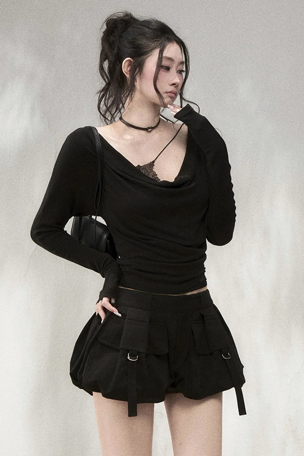 Vintage Puff Cargo Skirt Pants
