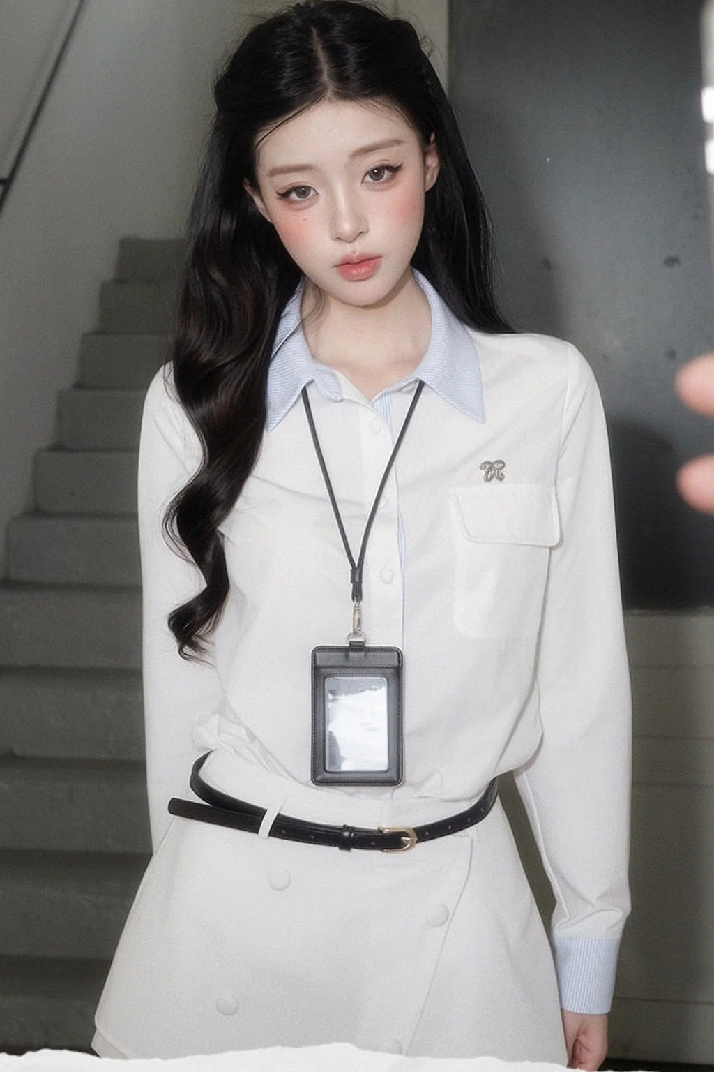 Elegant Shirt and Skirt Two-Piece Set-Up