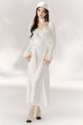 Bright Moonlight Ruffle Fishtail Dress