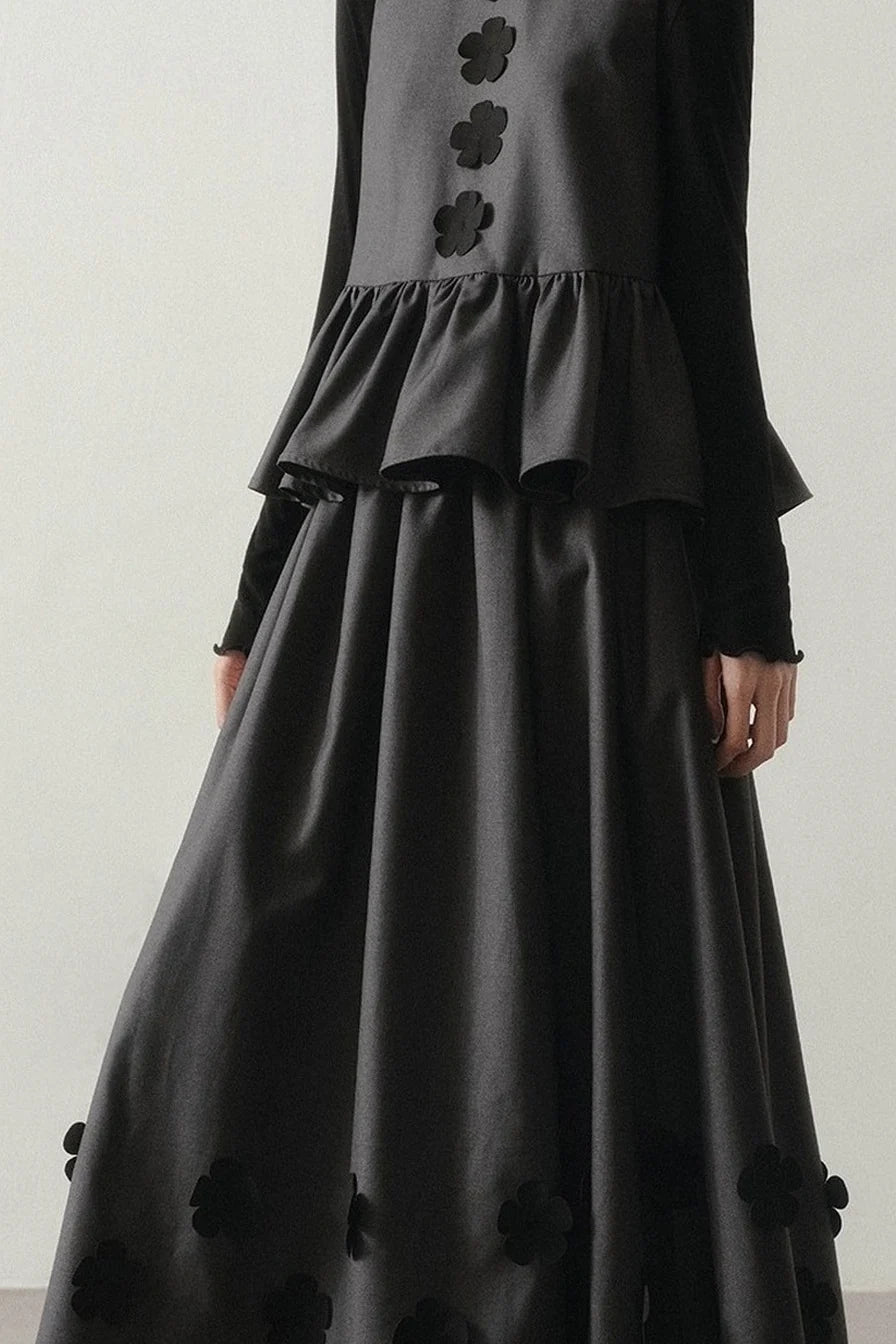 Petal Design Two-Piece Top Skirt Set