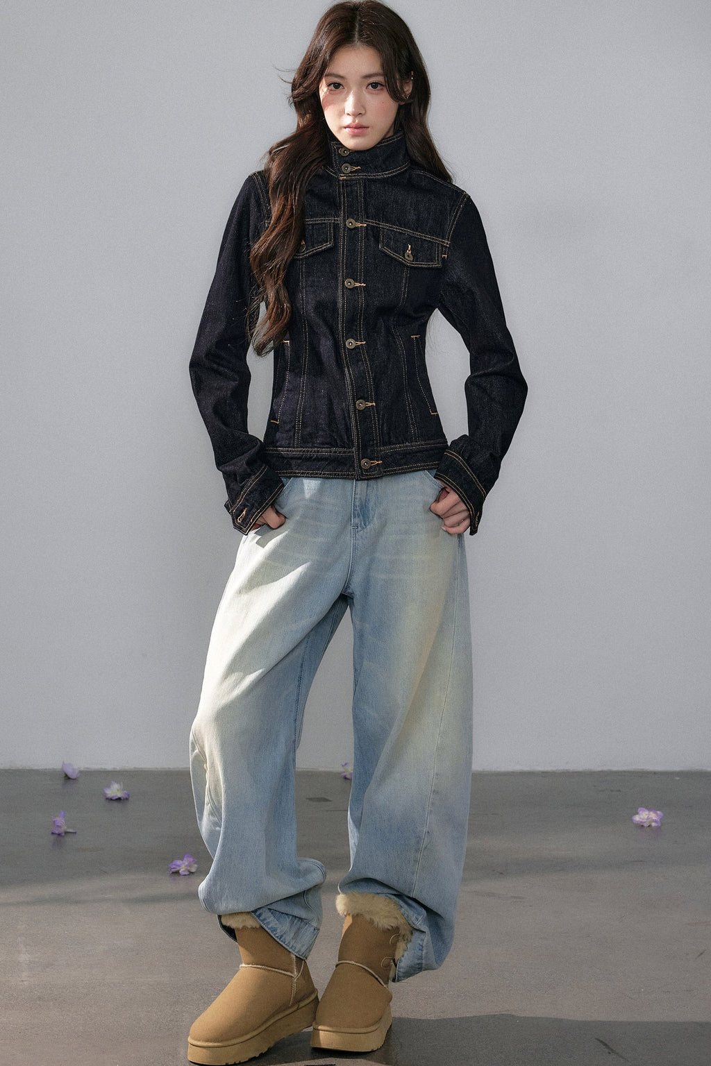 Wide-Leg Straight Jeans