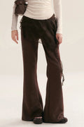 Custom-Dyed Irregular Lace Skirt Overlay Flared Pants
