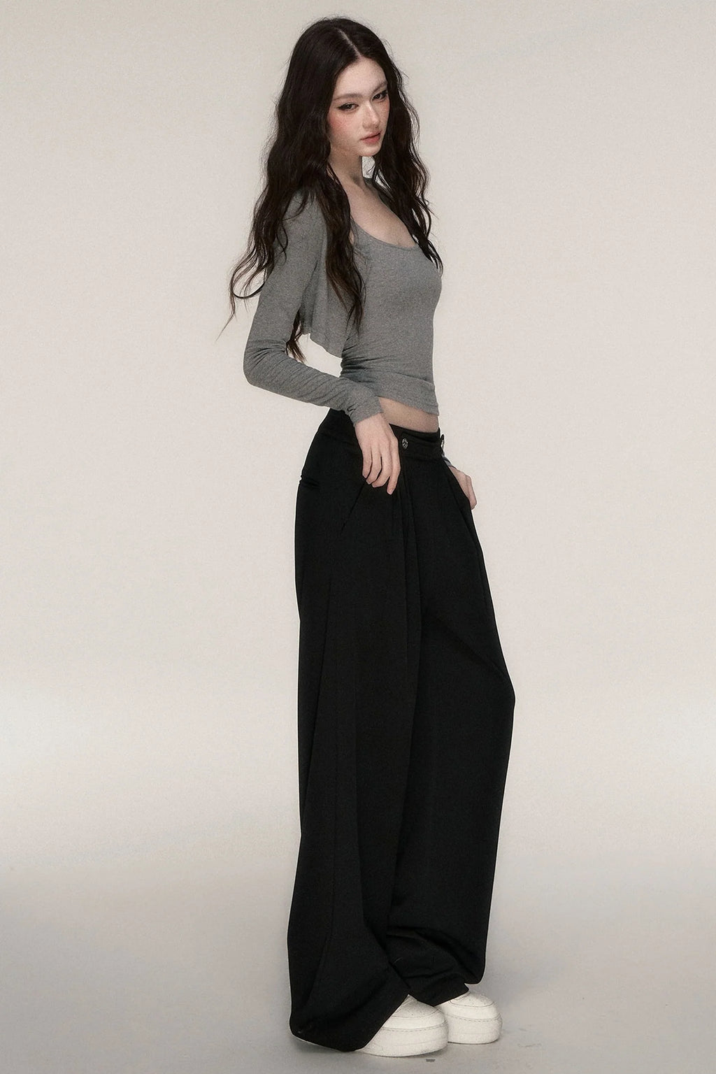 Long-Sleeved Top and Camisole Set