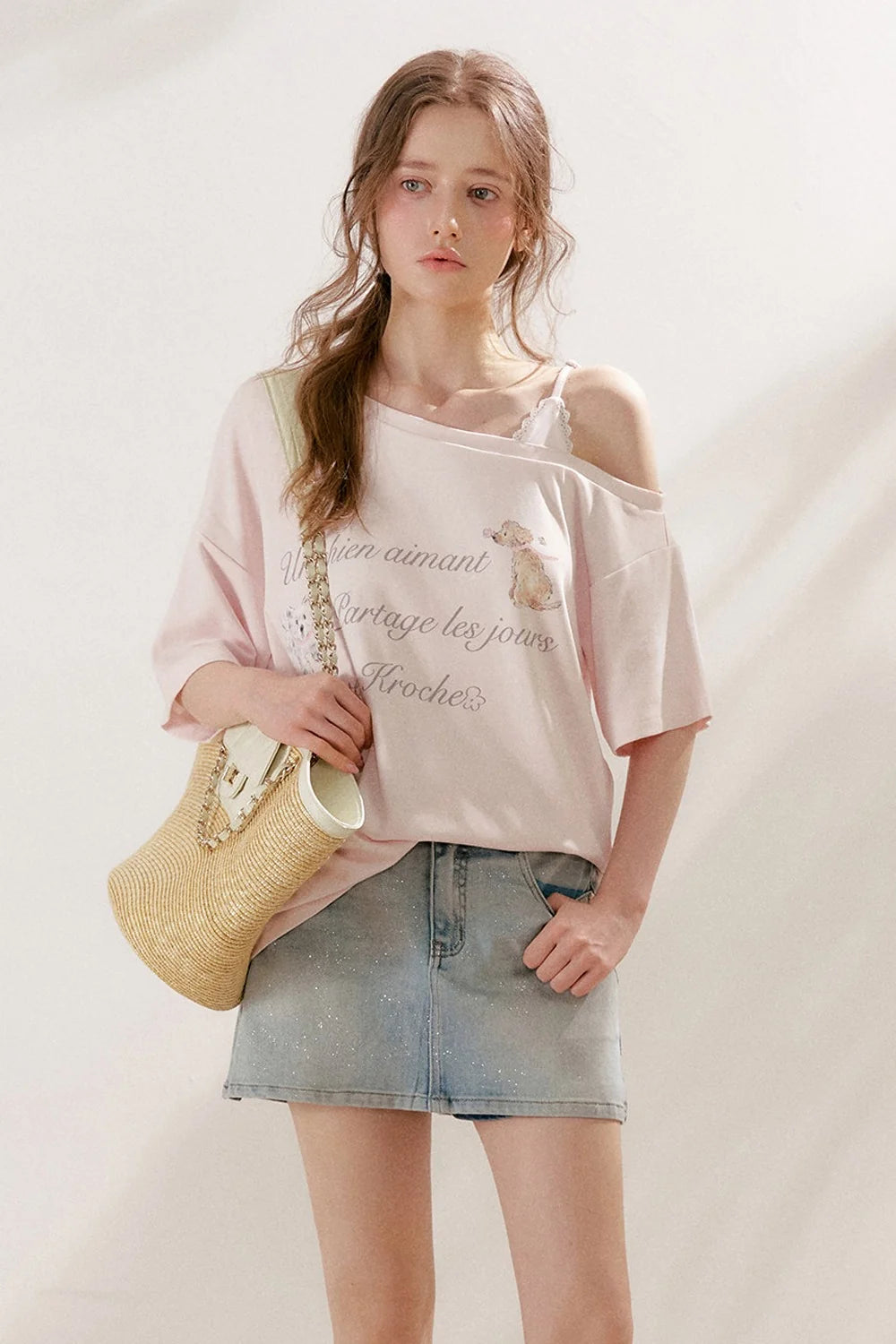 Galaxy Glitter Denim Skirt