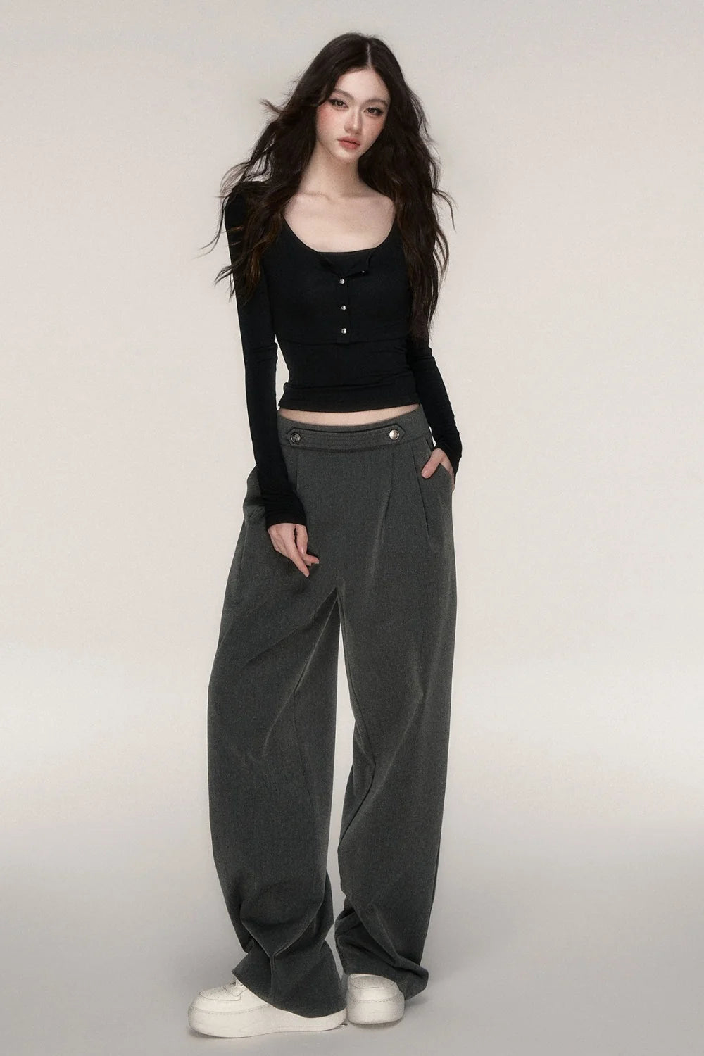 Long-Sleeved Top and Camisole Set