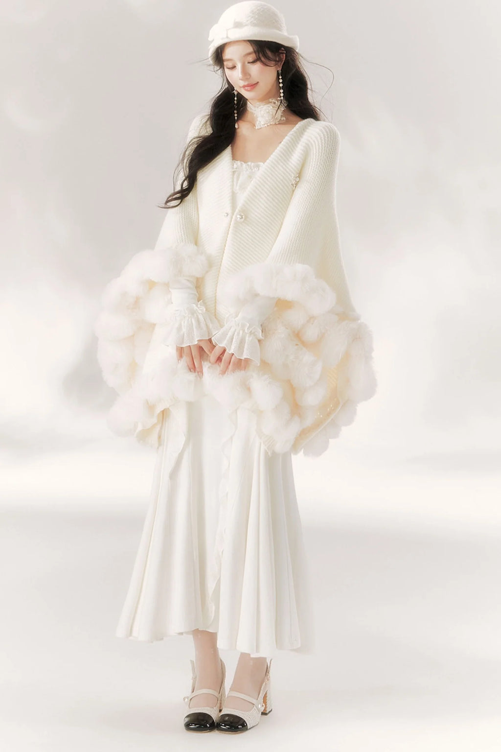 Bright Moonlight Ruffle Fishtail Dress