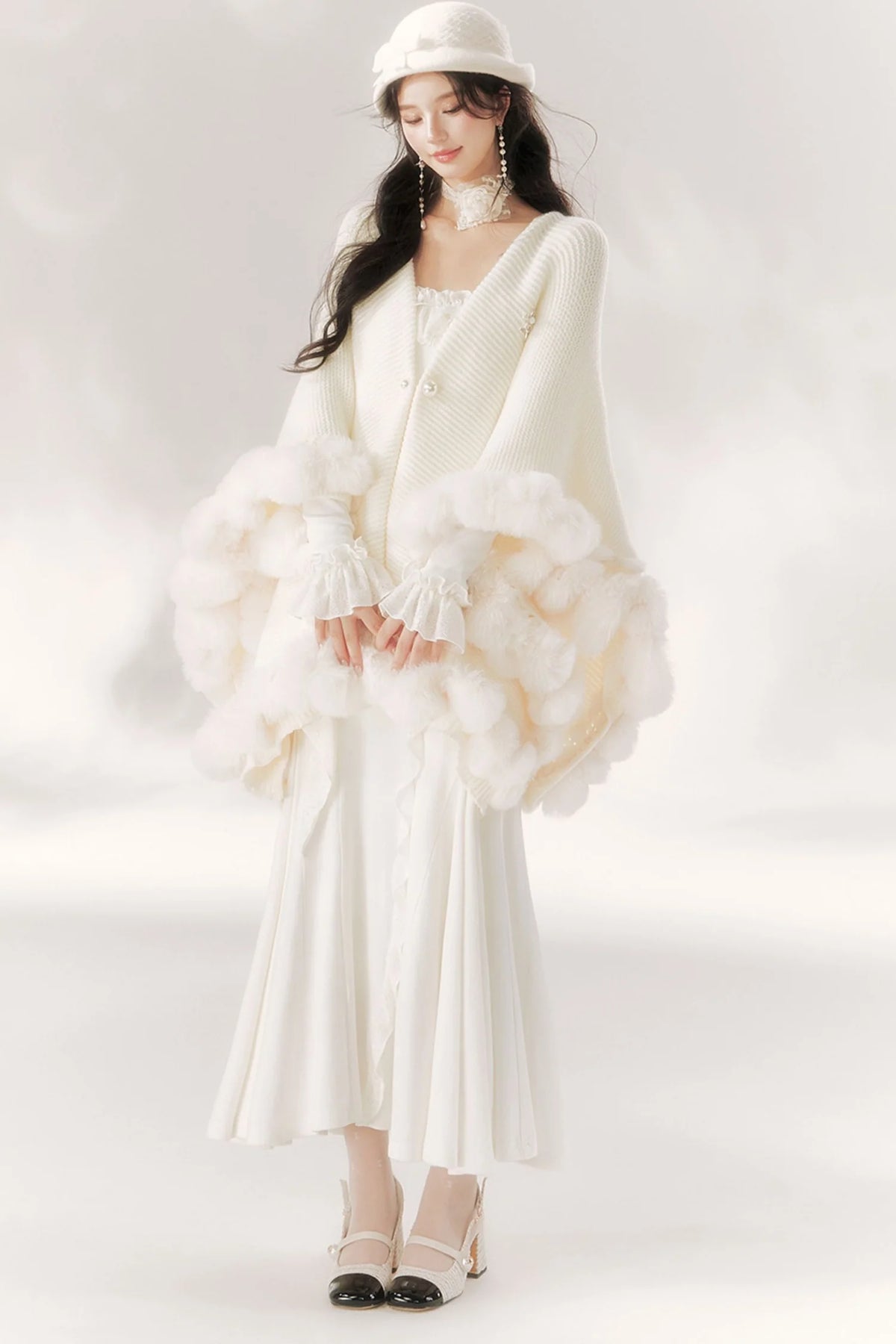 Bright Moonlight Ruffle Fishtail Dress