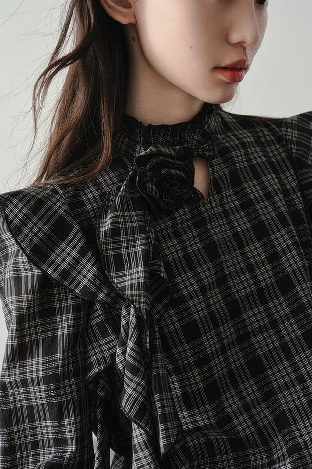 Retro Plaid Shirt and Half Skirt Set