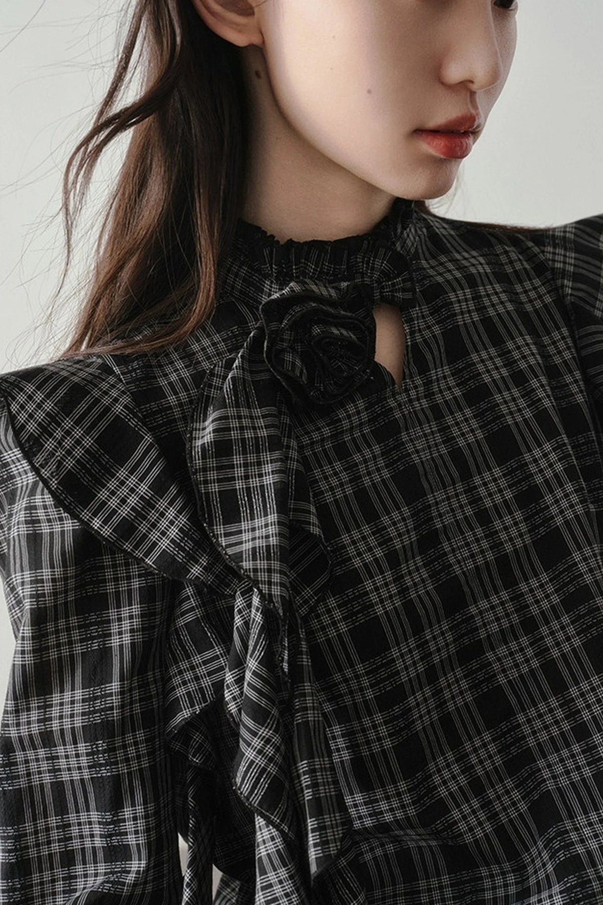 Retro Plaid Shirt and Half Skirt Set