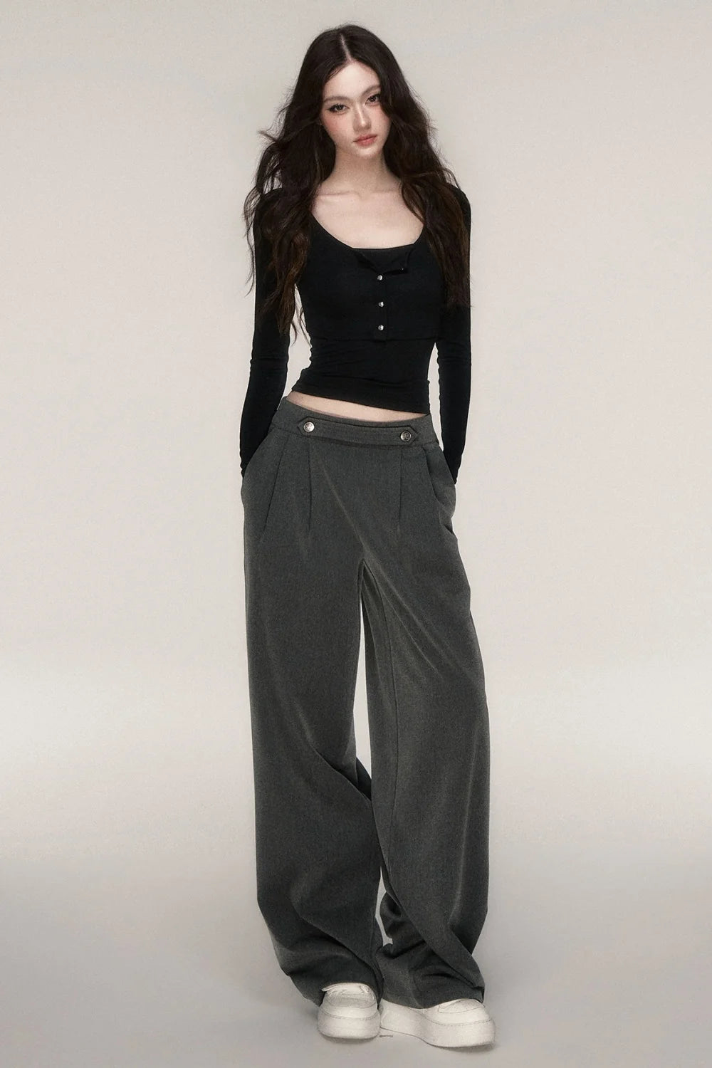 Long-Sleeved Top and Camisole Set