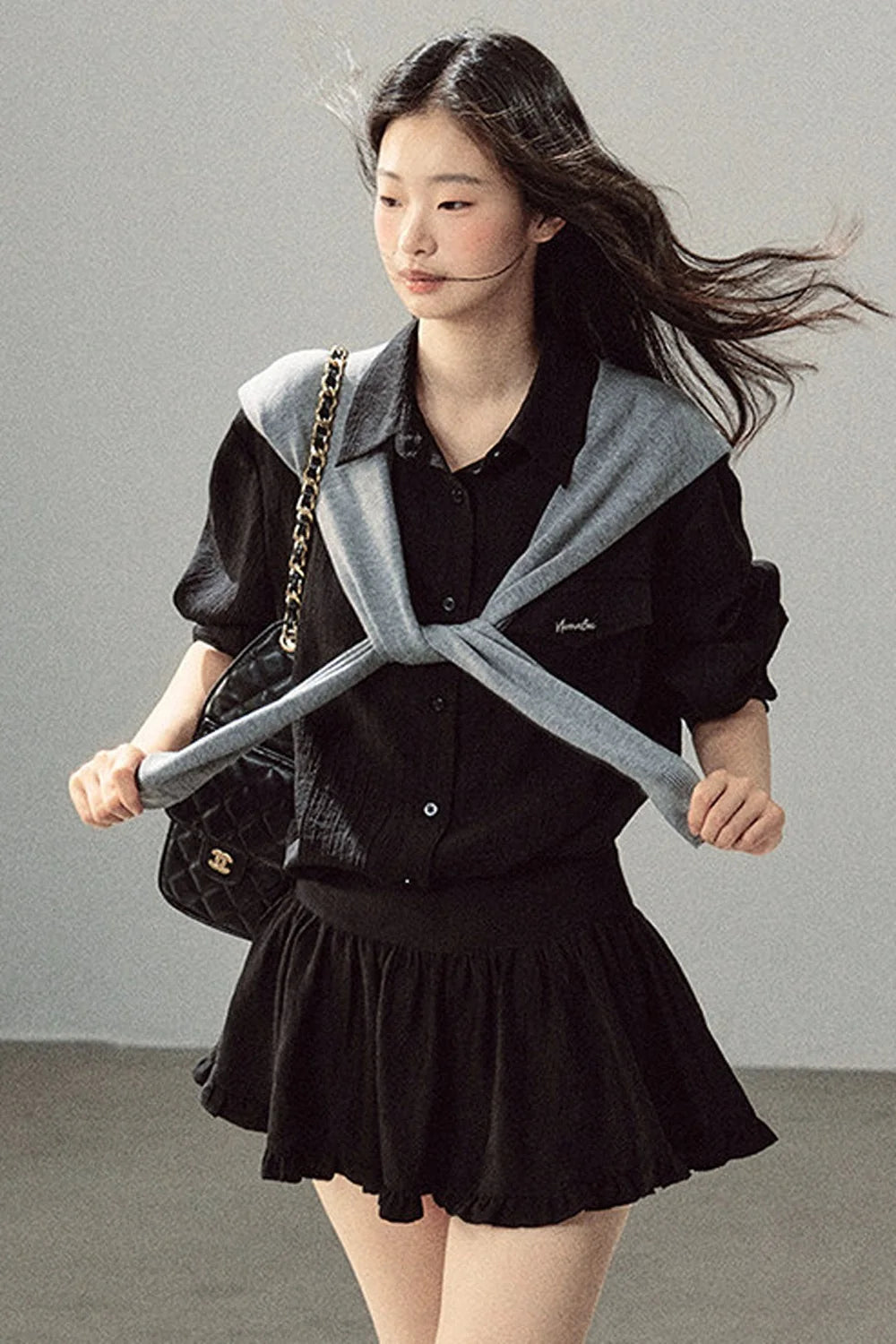 Night Whisper Shirt, Skirt Two-Piece and Jacket Set-Up