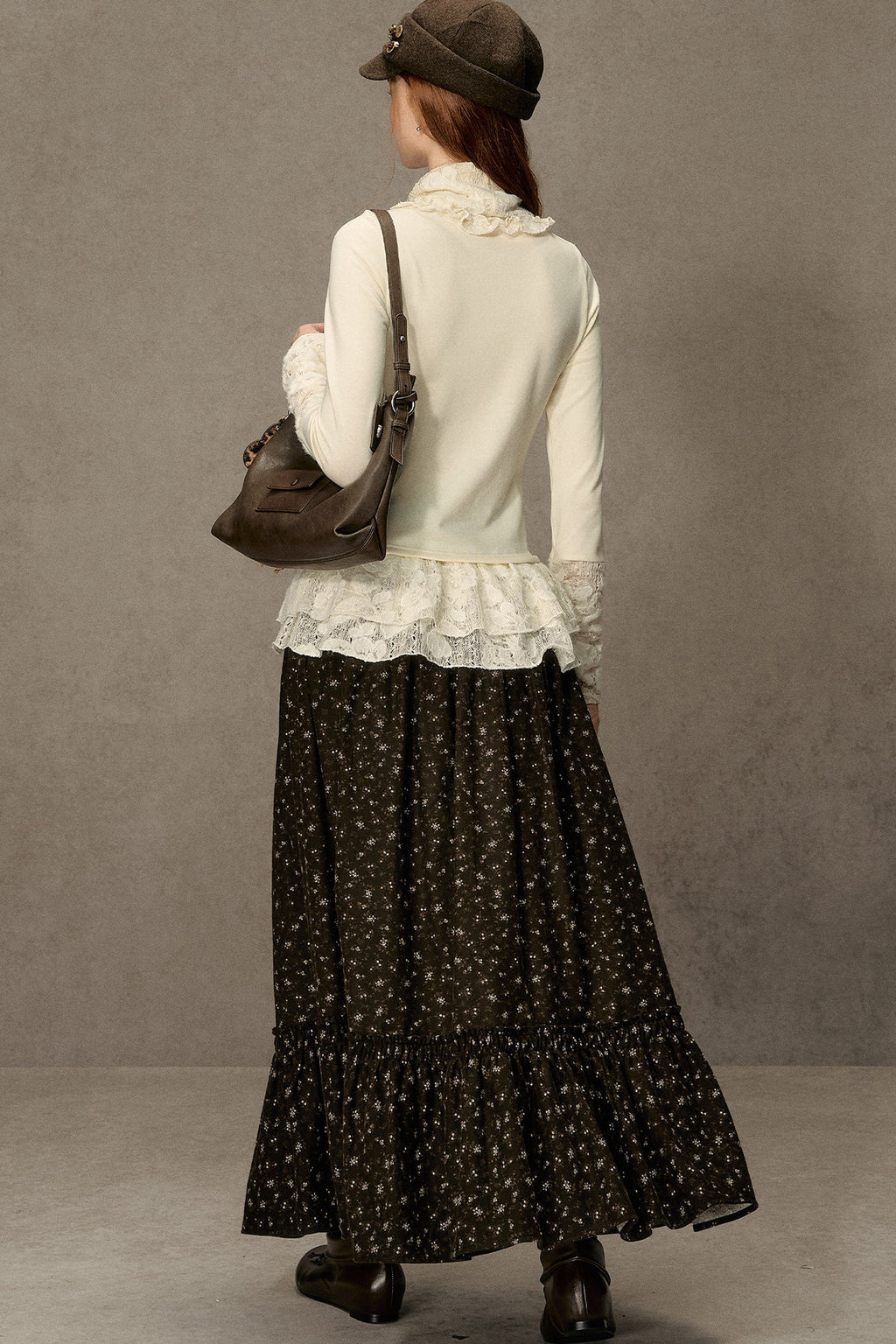 High-Neck Lace Edging Base Layer Top