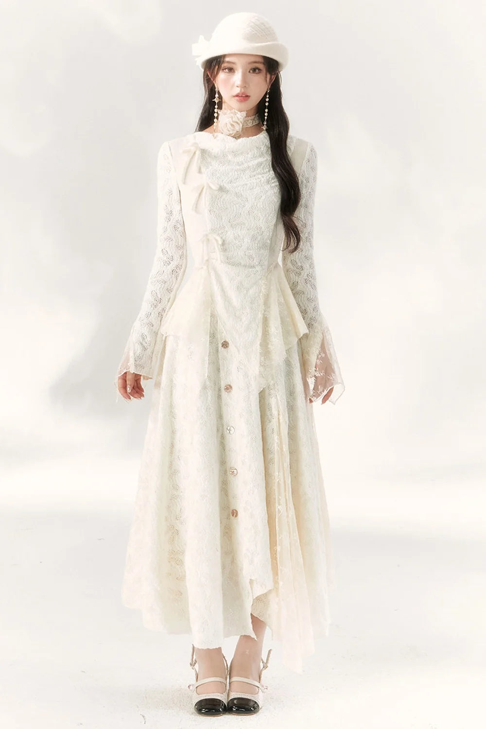 Butterfly Dream Knit Layered-Look and Skirt Set-Up