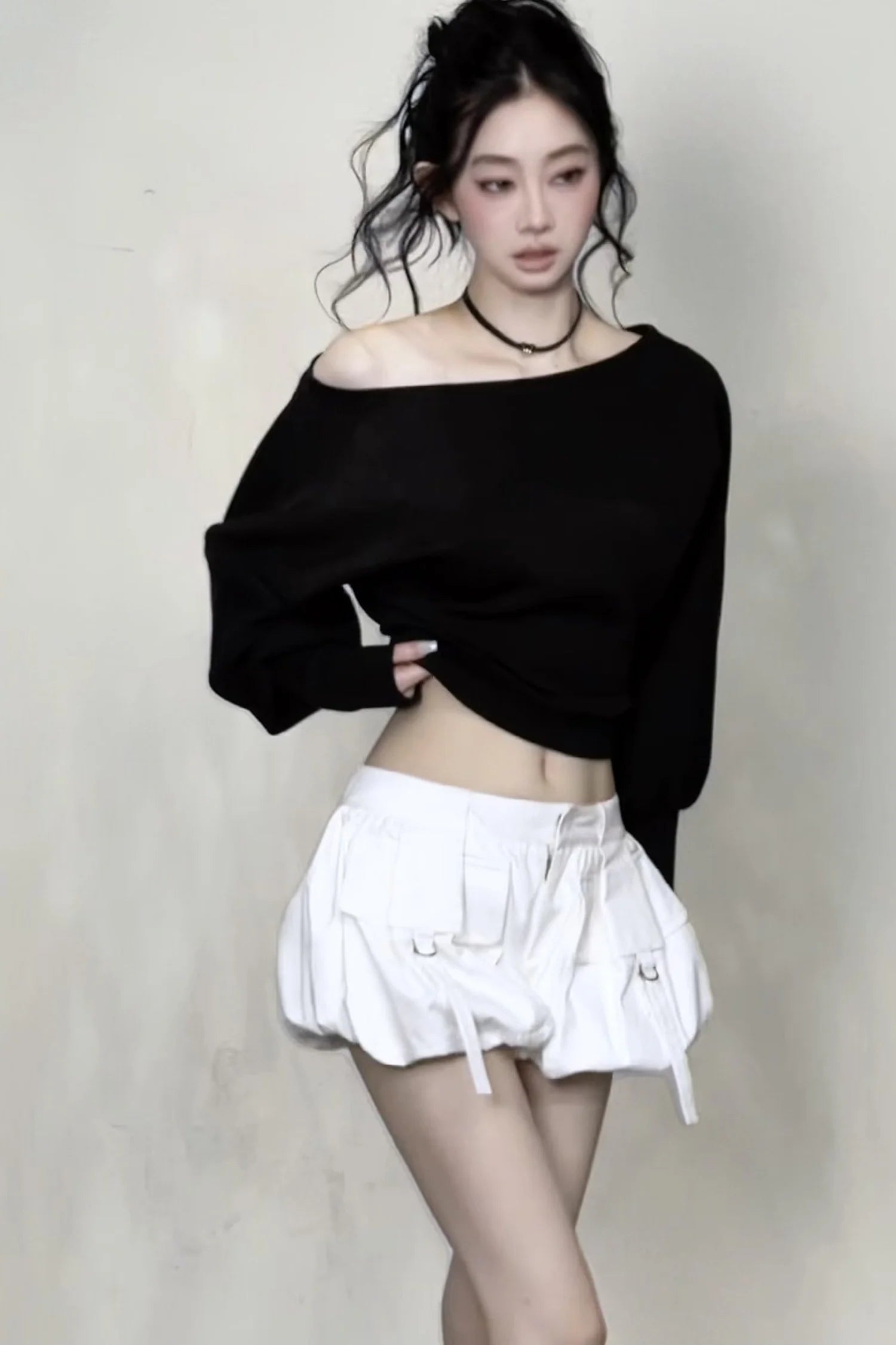Vintage Puff Cargo Skirt Pants