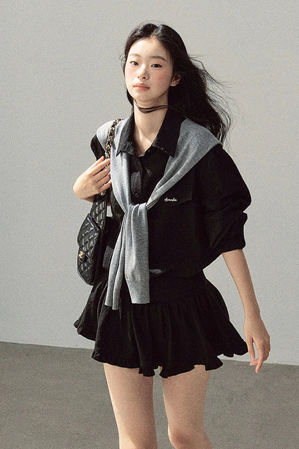 Night Whisper Shirt, Skirt Two-Piece and Jacket Set-Up