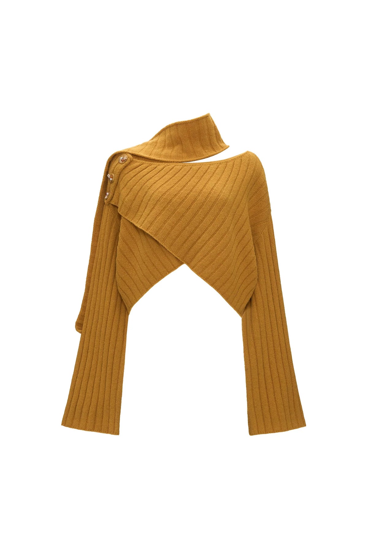 Cross Wide-Neck Knit Sweater