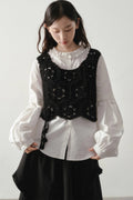 Original Design Gentle Floral Knitted Vest