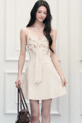 Ruffled Cardigan and V-Neck Dress Set-Up