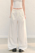High Waist White Wide-Leg Pants