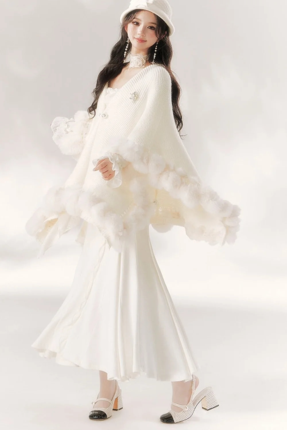 Bright Moonlight Ruffle Fishtail Dress