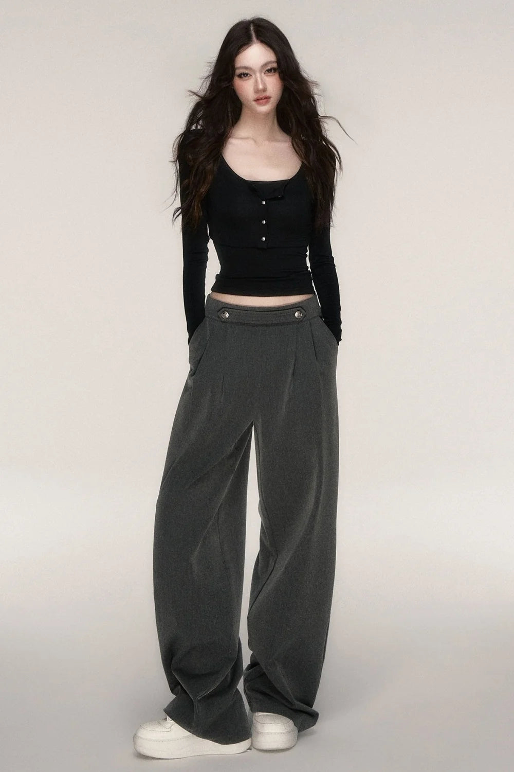 Long-Sleeved Top and Camisole Set