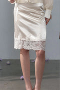 Lustrous Satin Lace Skirt