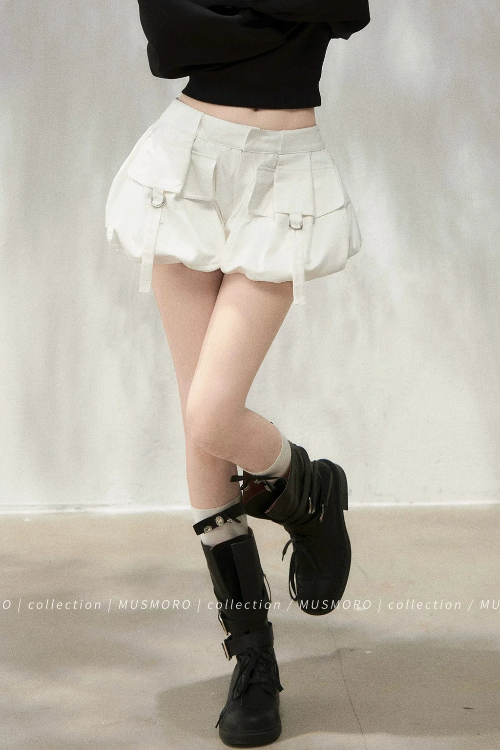 Vintage Puff Cargo Skirt Pants