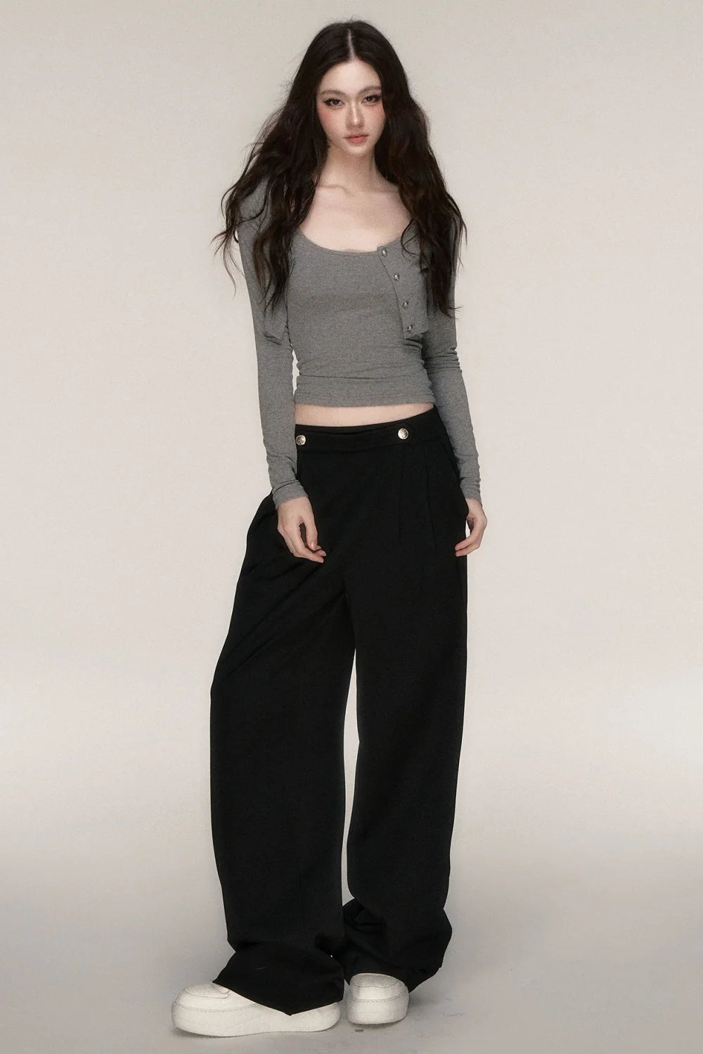 Long-Sleeved Top and Camisole Set