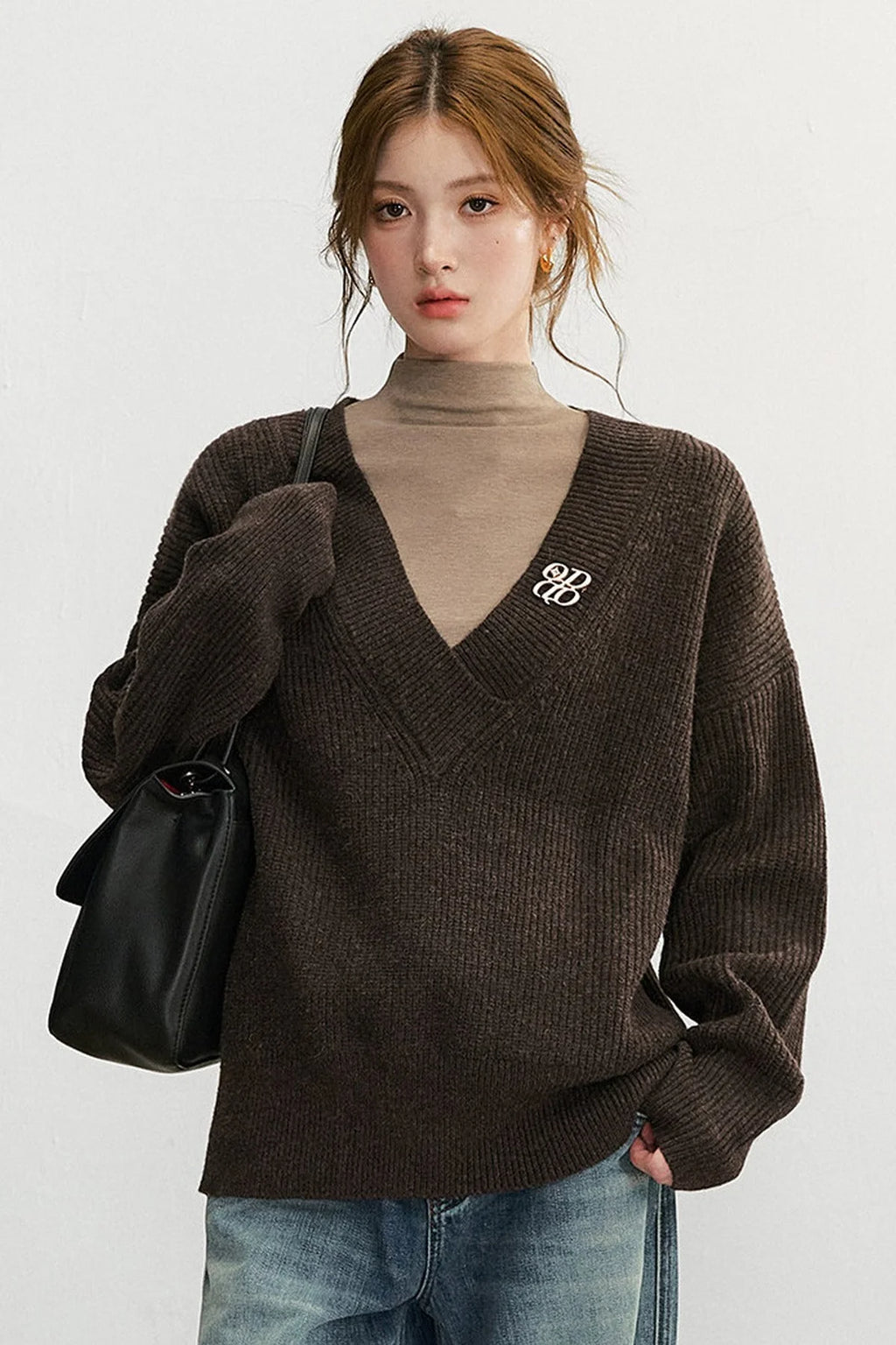 Wool Blend Layered-Look Sleeveless Vest Set-Up