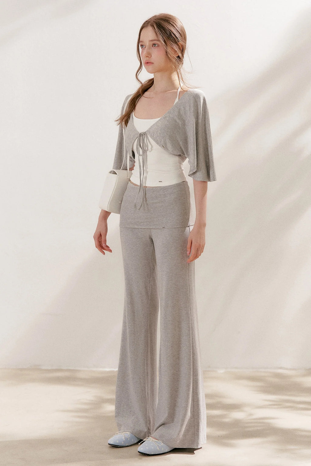 Wide Waist Straight Leg Knit Pants