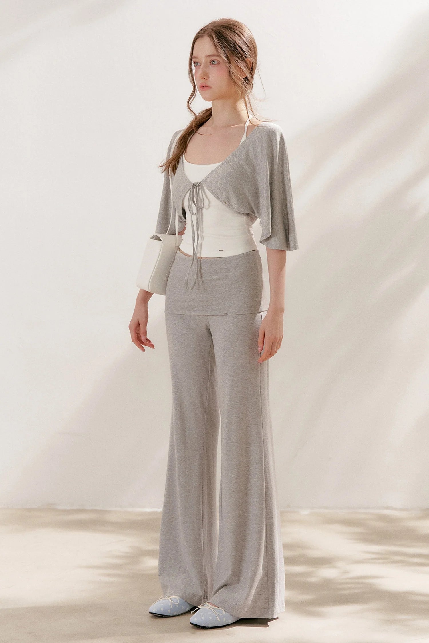 Wide Waist Straight Leg Knit Pants