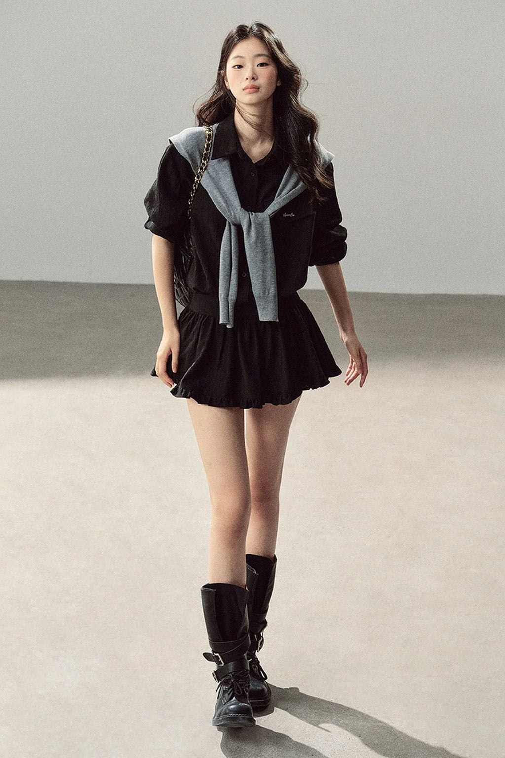 Night Whisper Shirt, Skirt Two-Piece and Jacket Set-Up