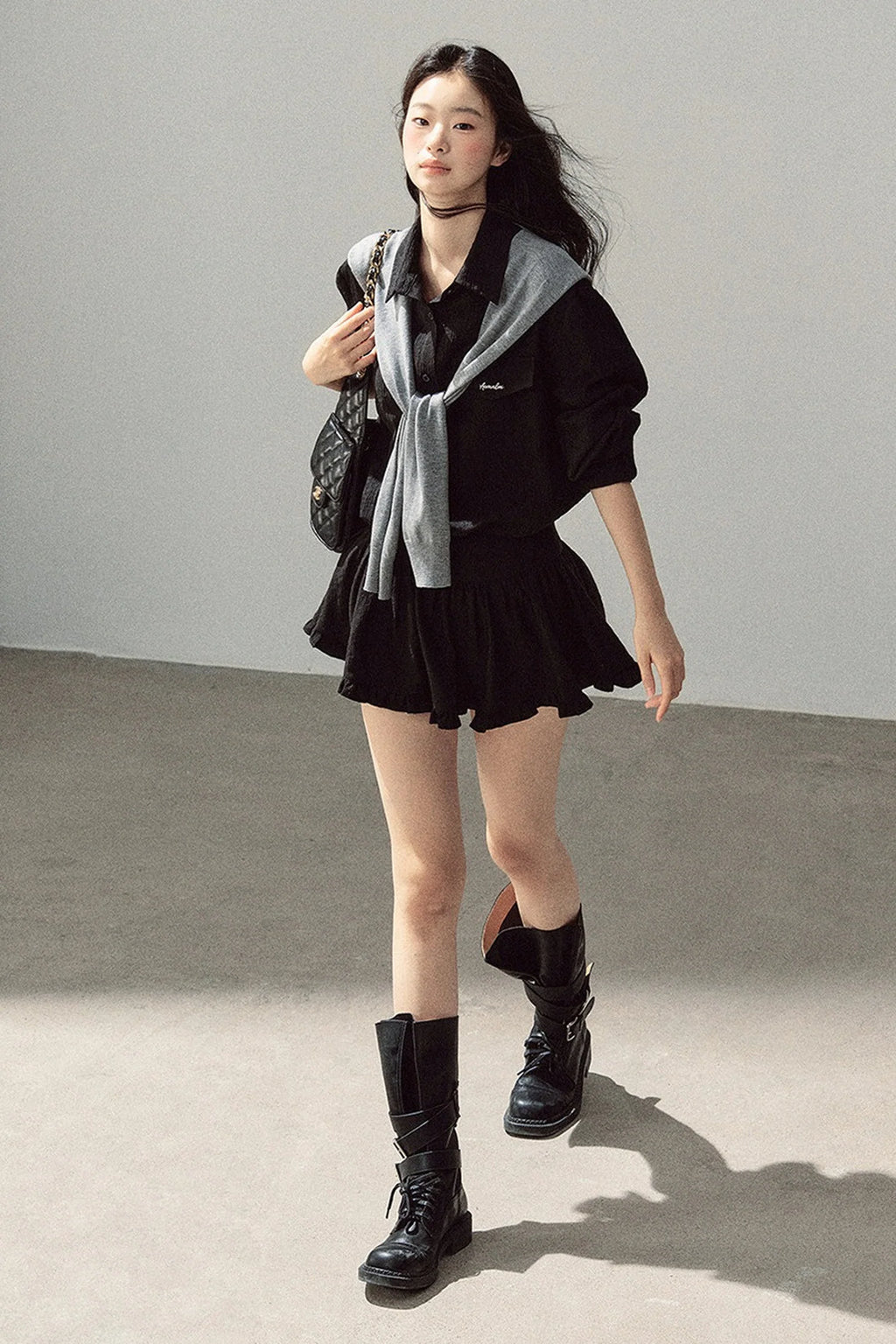 Night Whisper Shirt, Skirt Two-Piece and Jacket Set-Up