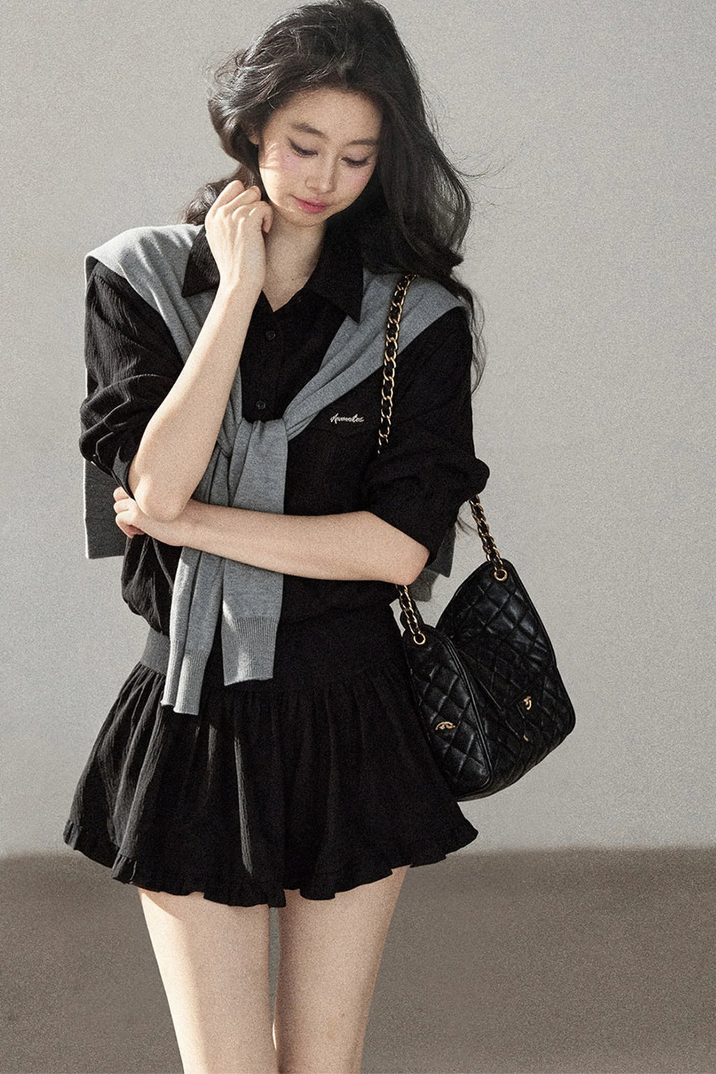 Night Whisper Shirt, Skirt Two-Piece and Jacket Set-Up