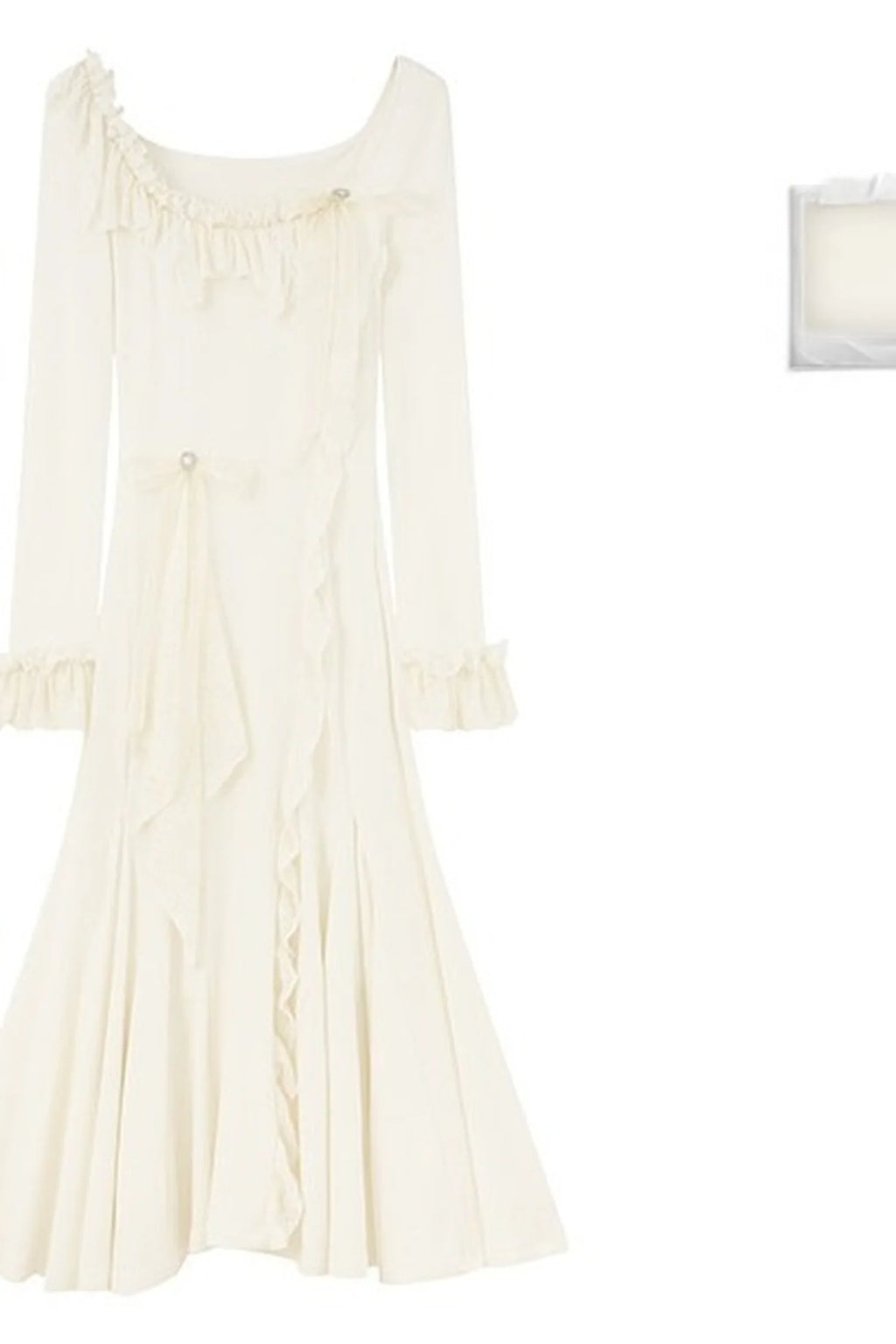 Bright Moonlight Ruffle Fishtail Dress