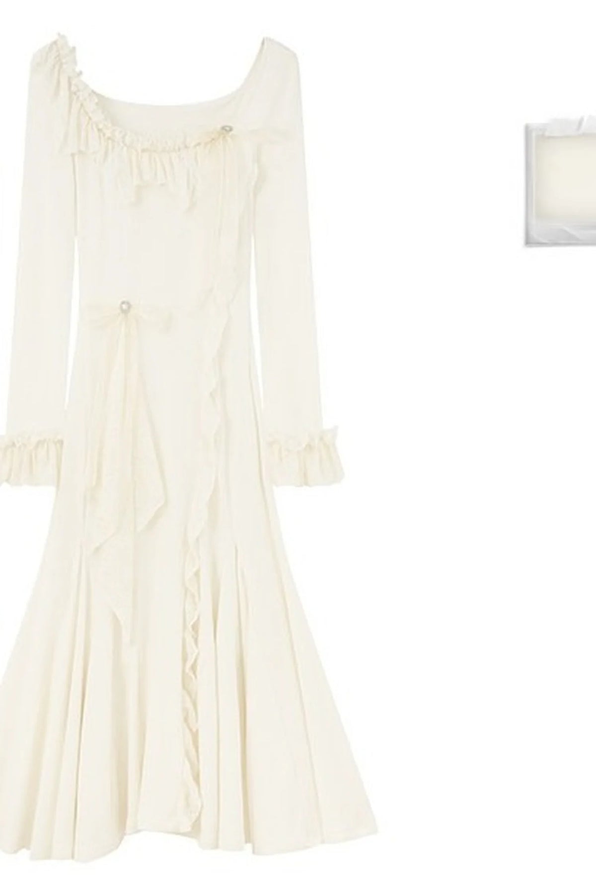 Bright Moonlight Ruffle Fishtail Dress