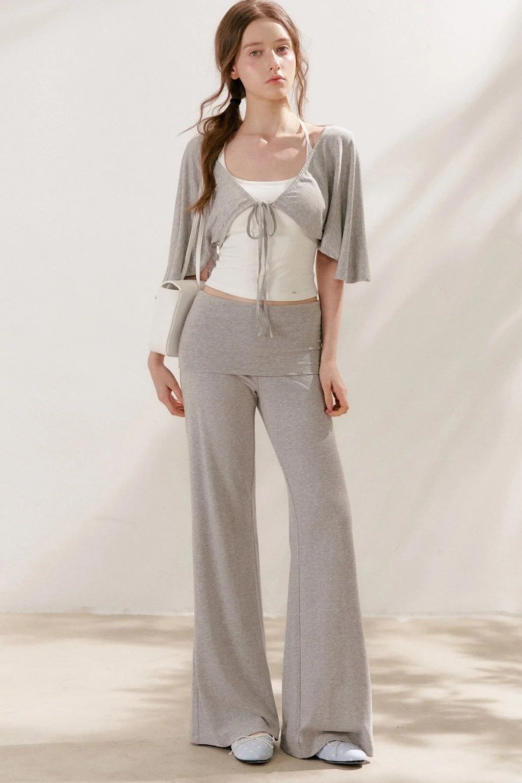 Wide Waist Straight Leg Knit Pants