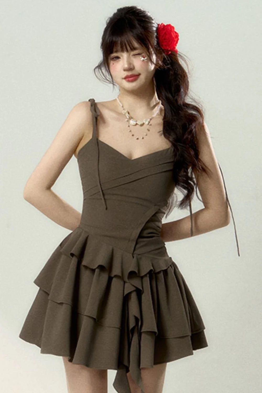 Floral Ballet Suspender Waist Dress