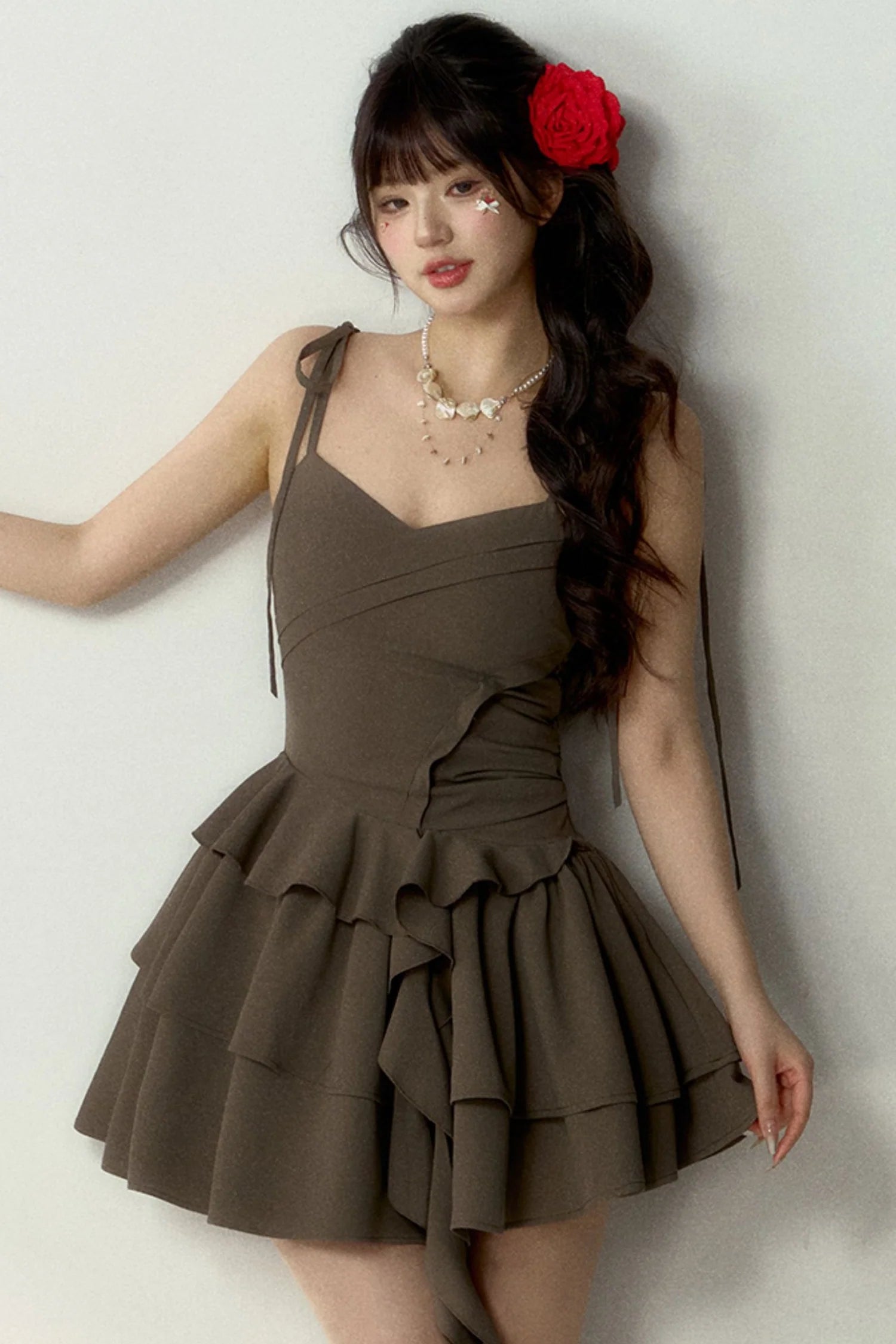 Floral Ballet Suspender Waist Dress